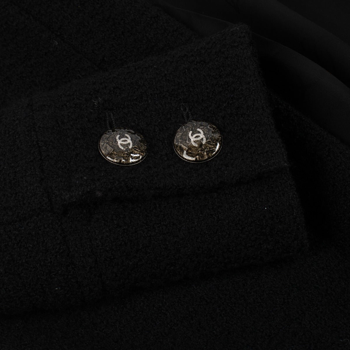 Shop 100% authentic secondhand Chanel 14A Tweed Black Coat - Size 38 on Labellov.com