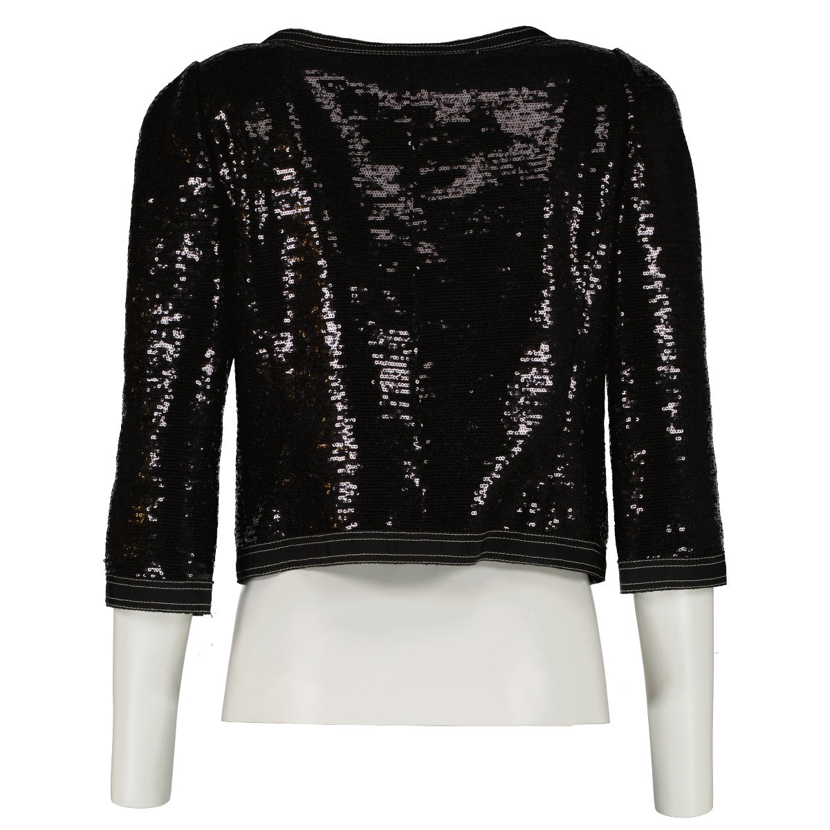 Veste courte en sequins noirs Chanel - Taille FR40