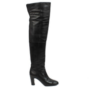 authentic pre loved Chanel Black Leather Over the Knee Boots - Size 39 on Labellov.com