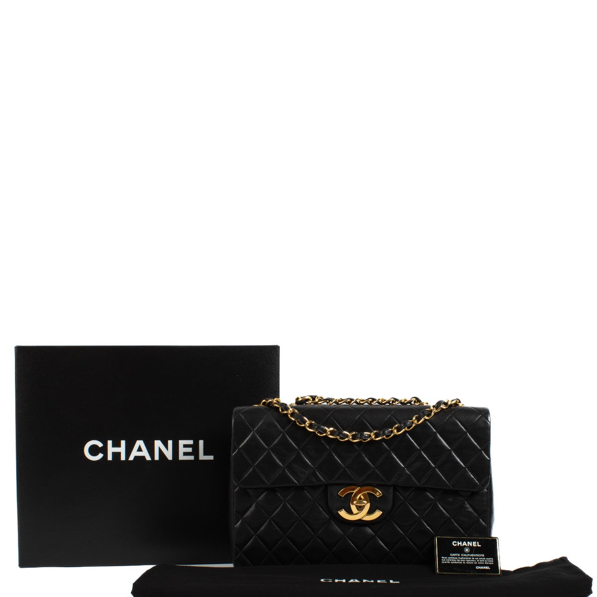 shop 100% authentic second hand Chanel Black Vintage Maxi Classic Flap Bag on Labellov.com