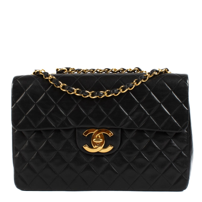 shop 100% authentic second hand Chanel Black Vintage Maxi Classic Flap Bag on Labellov.com