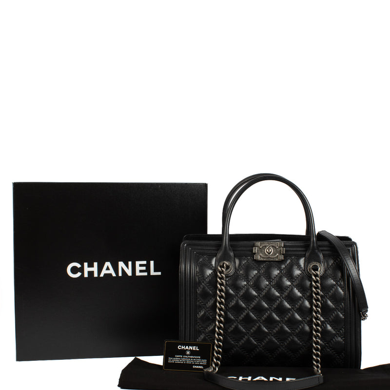 Chanel Black Boy Tote Shopper Bag