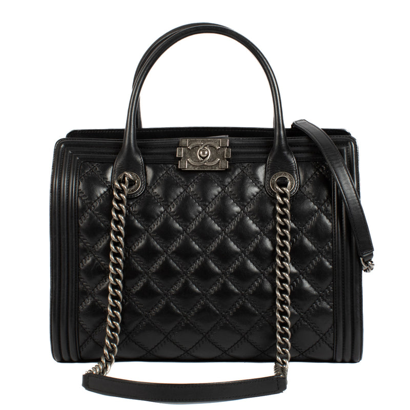 Chanel Black Boy Tote Shopper Bag