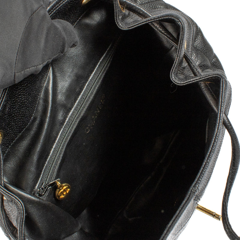 Chanel Black Vintage CC Quilted Backpack