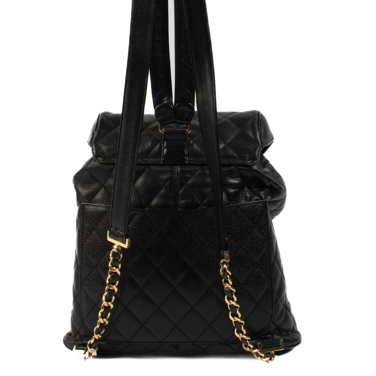 Chanel Black Vintage CC Quilted Backpack