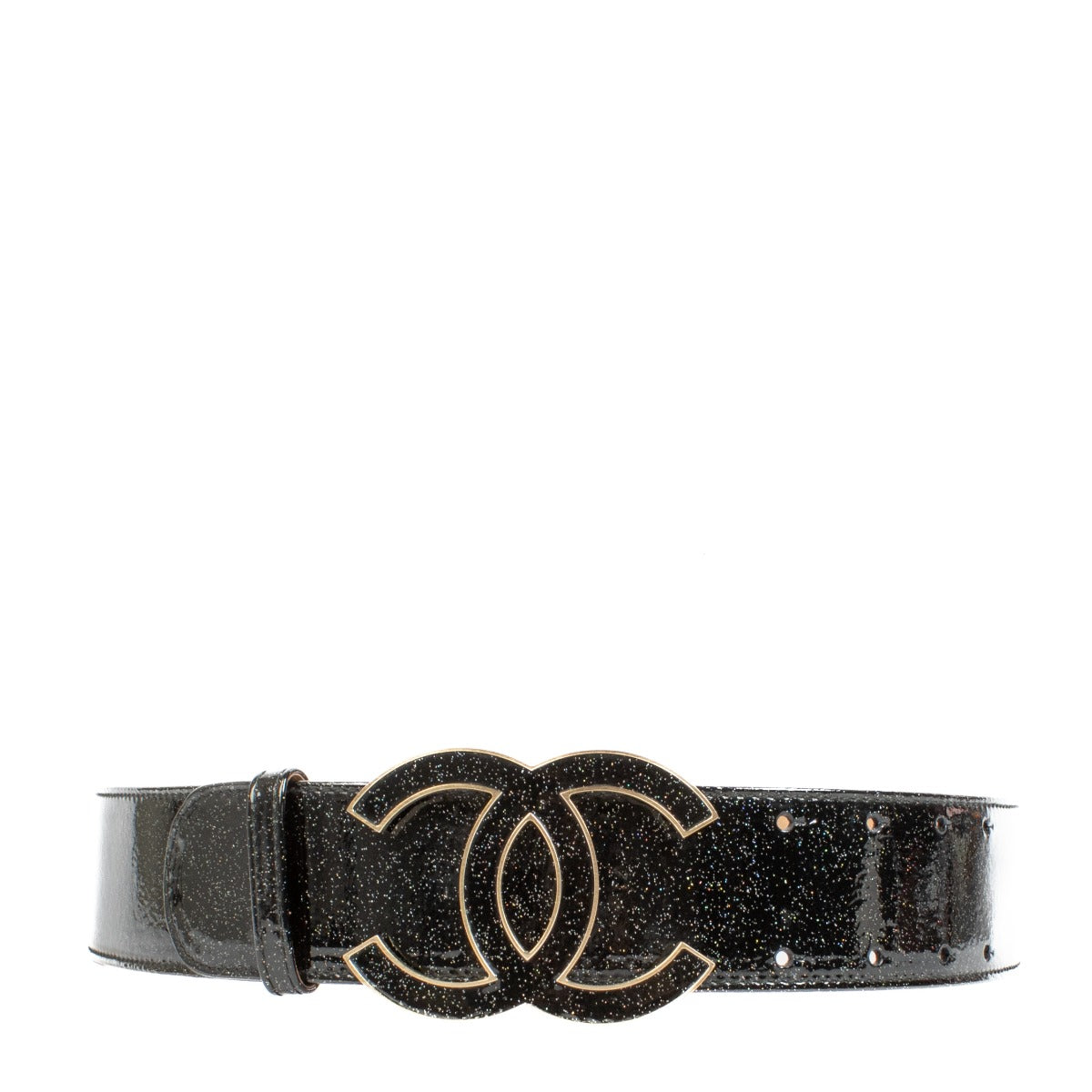 buy 100% authentic pre loved Chanel 08P Patent Leather Glitter Belt - Size 80 on Labellov.com