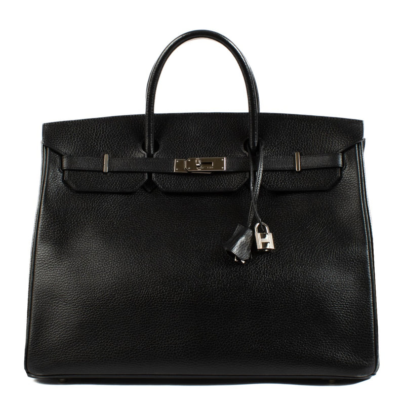 Hermès Birkin 40 Black Ardennes Palladium Hardware