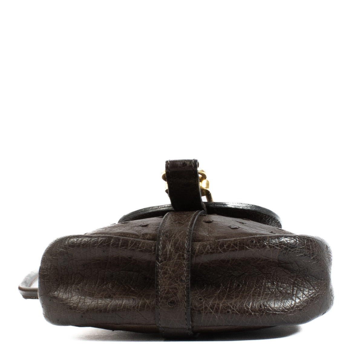 Shop safe online at Labellov in Antwerp, Brussels and Knokke this 100% authentic second hand Delvaux Palissandre Ostrich Mini Cerceau Bag