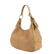 Shop safe online at Labellov in Antwerp, Brussels and knokke this 100% authentic second hand Prada Beige Vitello Daino Hobo Shoulder Bag