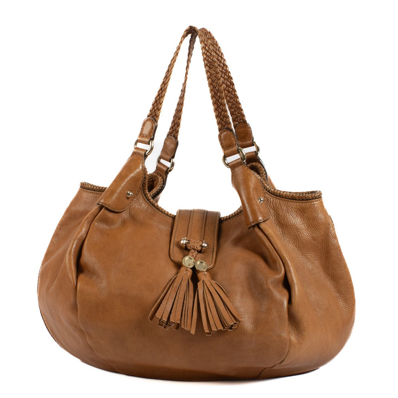 Shop safe online at Labellov in Antwerp, Brussels and Knokke this 100% authentic second hand Gucci Brown Marrakech Hobo Bag
