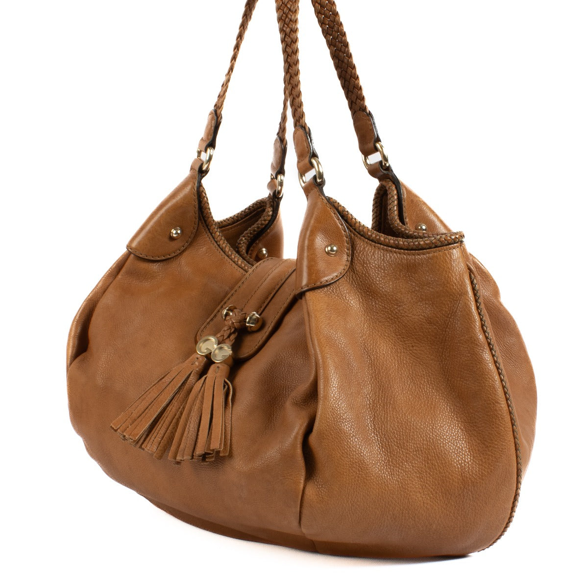 Shop safe online at Labellov in Antwerp, Brussels and Knokke this 100% authentic second hand Gucci Brown Marrakech Hobo Bag