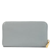 Shop safe online at Labellov in Antwerp, Brussels and Knokke this 100% authentic second hand Prada Blue Leather Bow Zip Around Wallet