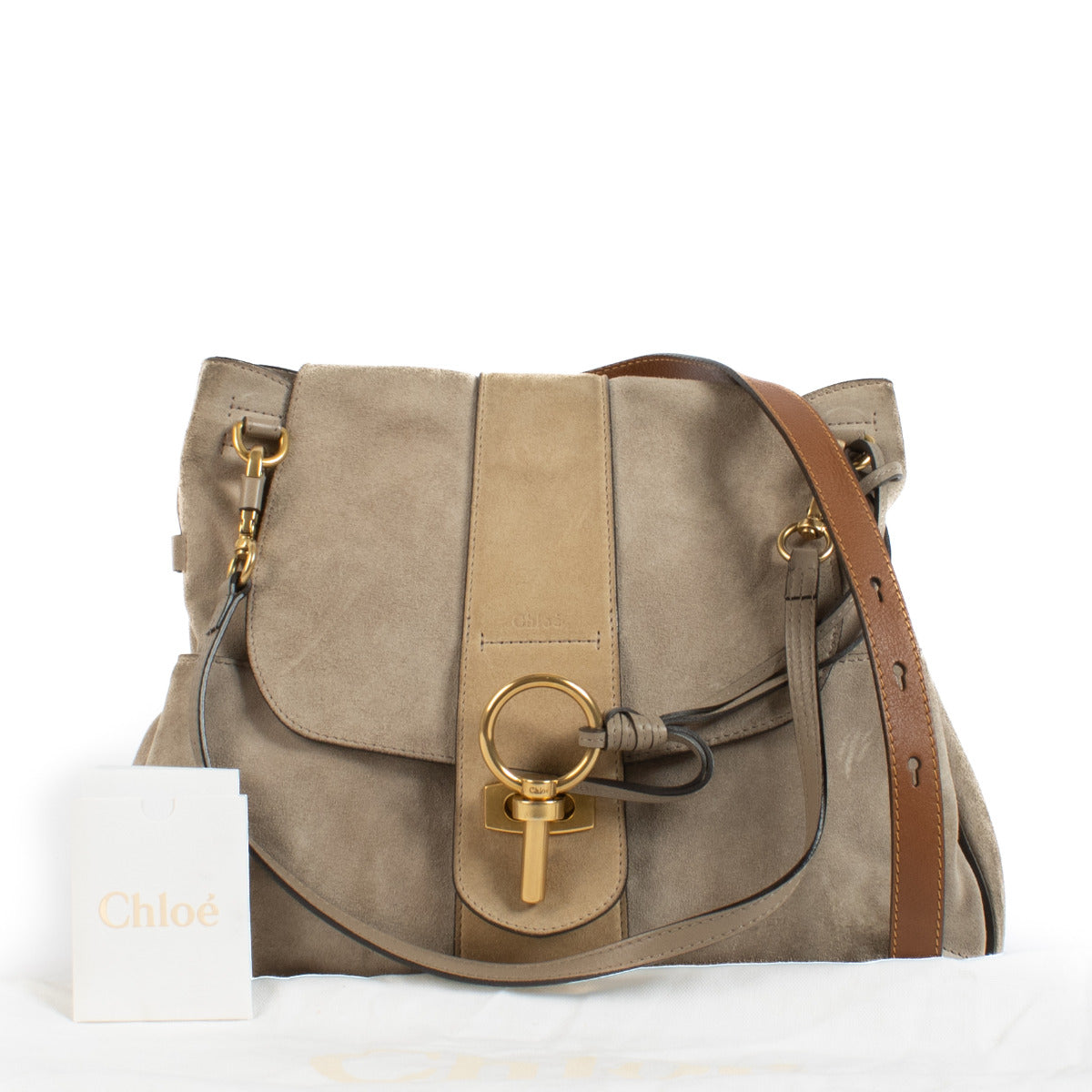 Chloé Beige Suede Lexa Bag