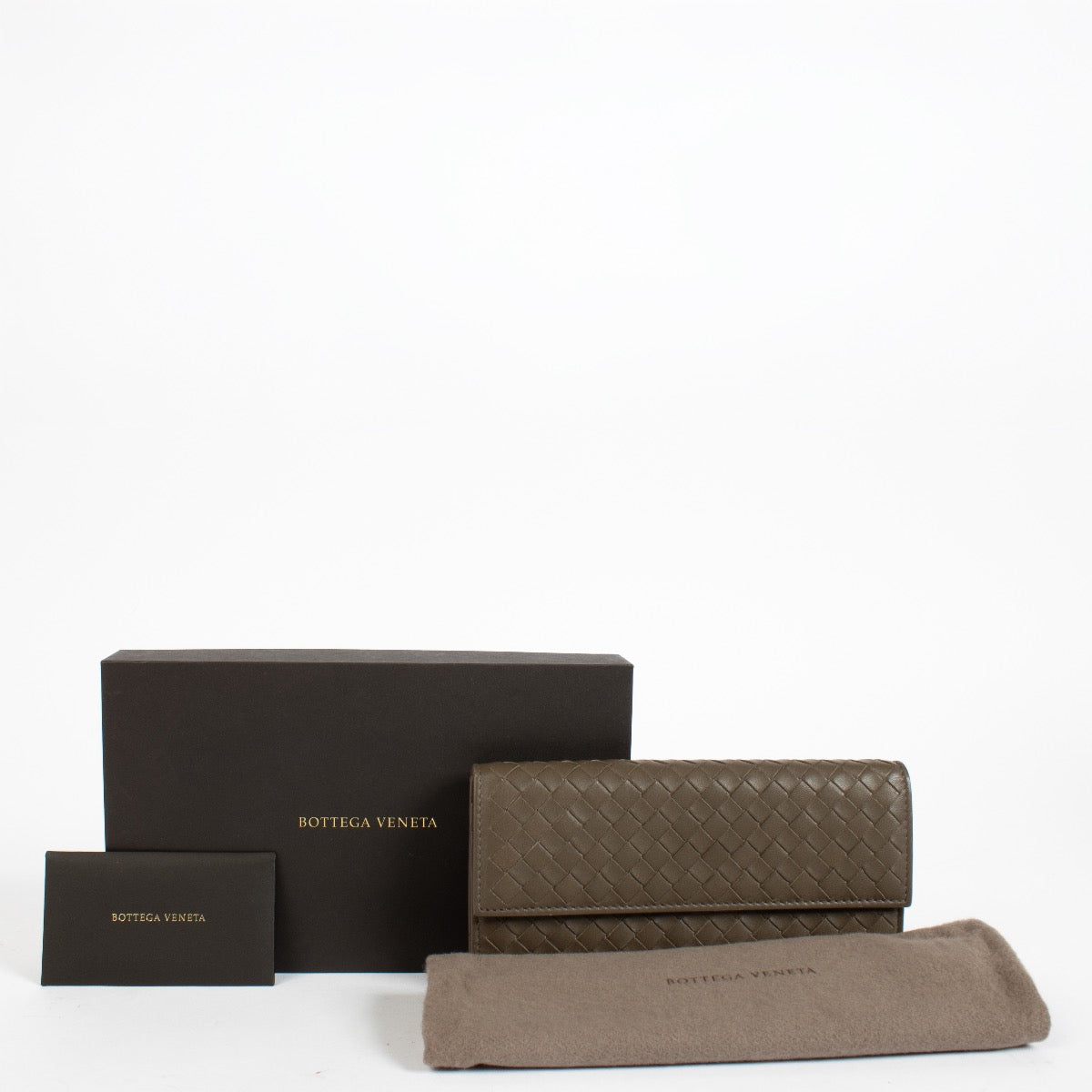 authentic preloved Bottega Veneta Taupe Intrecciato Long Wallet on Labellov.com