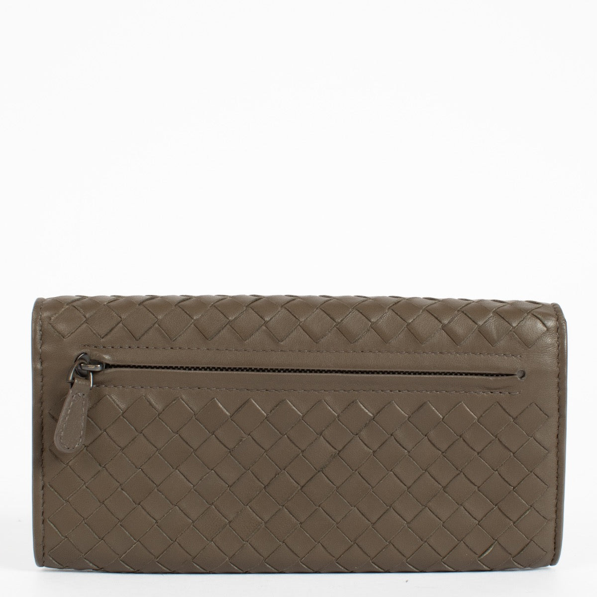 authentic preloved Bottega Veneta Taupe Intrecciato Long Wallet on Labellov.com