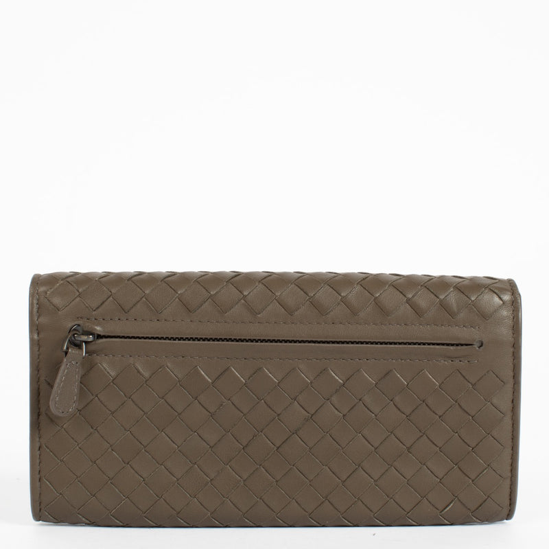 authentic preloved Bottega Veneta Taupe Intrecciato Long Wallet on Labellov.com