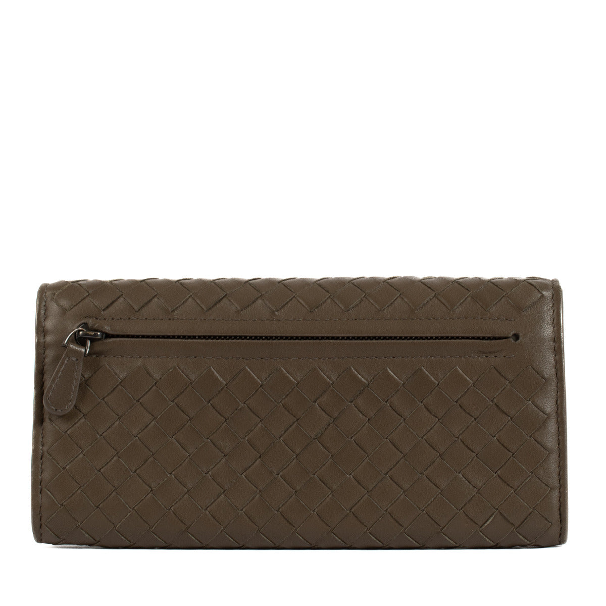 Portefeuille Bottega Veneta en intrecciato couleur taupe