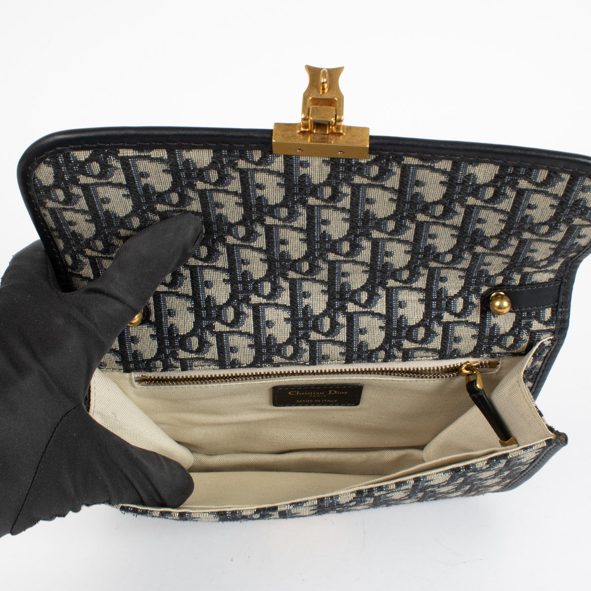Christian Dior Blue Oblique Dioraddict Medium Flap Bag
