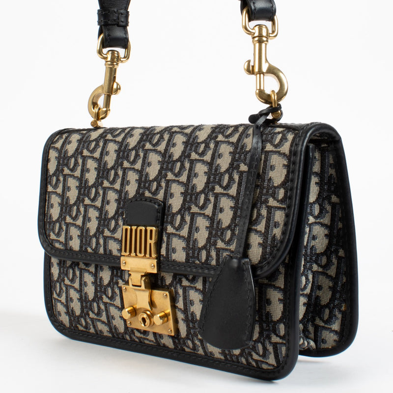 Christian Dior Blue Oblique Dioraddict Medium Flap Bag