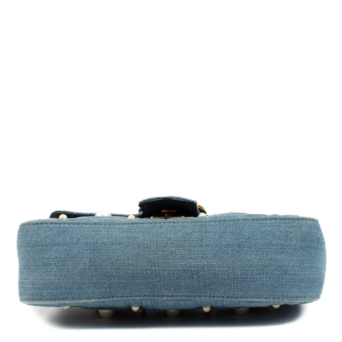 shop 100% authentic second hand Gucci Denim GG Marmont Pearl Studded Mini Bag on Labellov.com