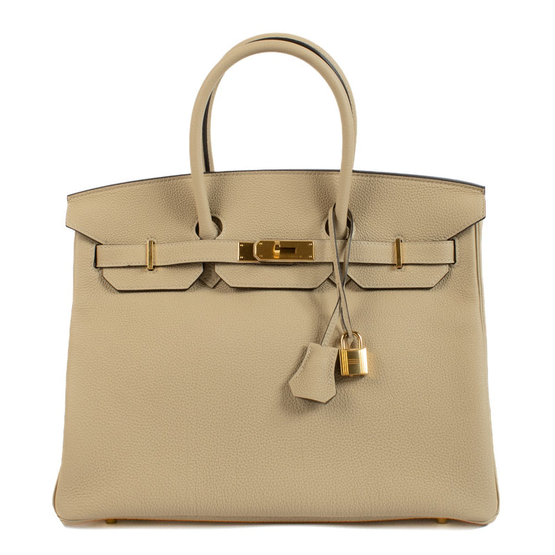 Authentic second hand Hermès 2017 Birkin 35 Trench Togo Gold Hardware on www.labellov.com