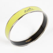 Authentic second-hand Hermès Green Enamel Caleche Bangle Bracelet - Size M on labellov.com