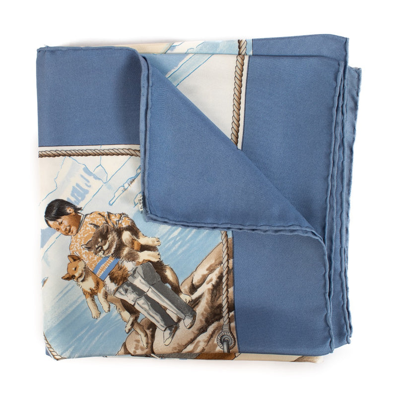 shop 100% authentic second hand Hermès Blue Gronland Carré 90 Scarf on Labellov.com