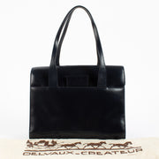 Shop safe online at Labellov in Antwerp and Knokke this 100% authentic second hand Delvaux Blue Vintage Box Calf Bag