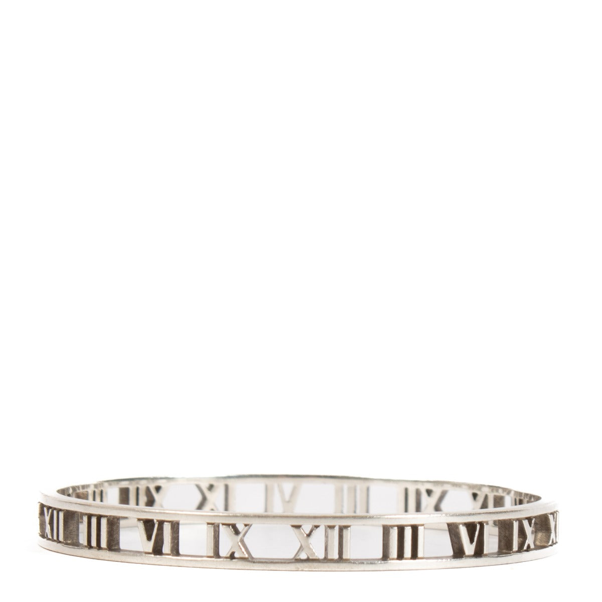 Tiffany & Co. Silver Atlas Roman Numeral Bangle Bracelet