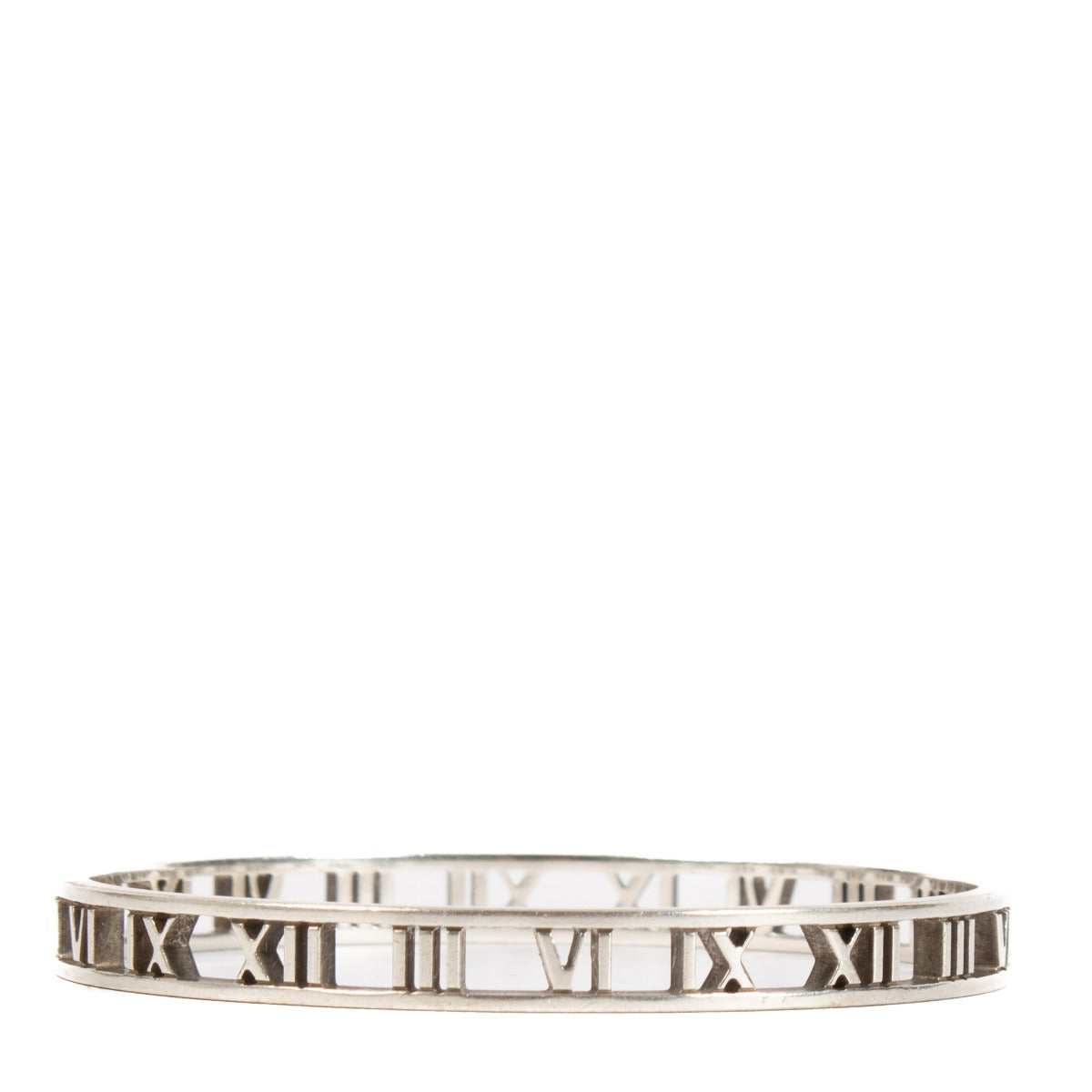 Tiffany & Co. Silver Atlas Roman Numeral Bangle Bracelet