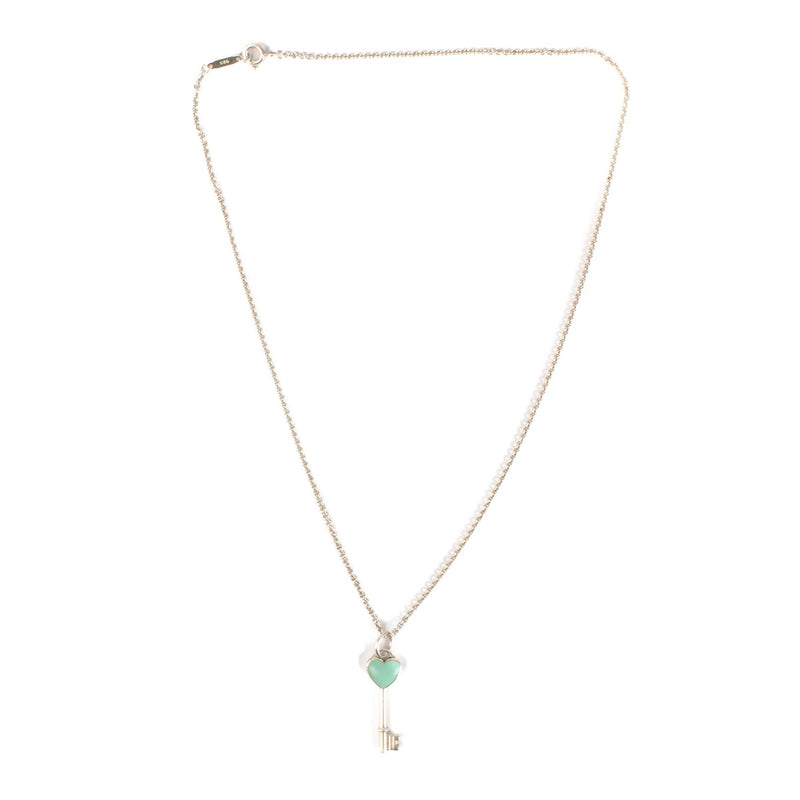 Tiffany & Co Silver Heart Key Necklace