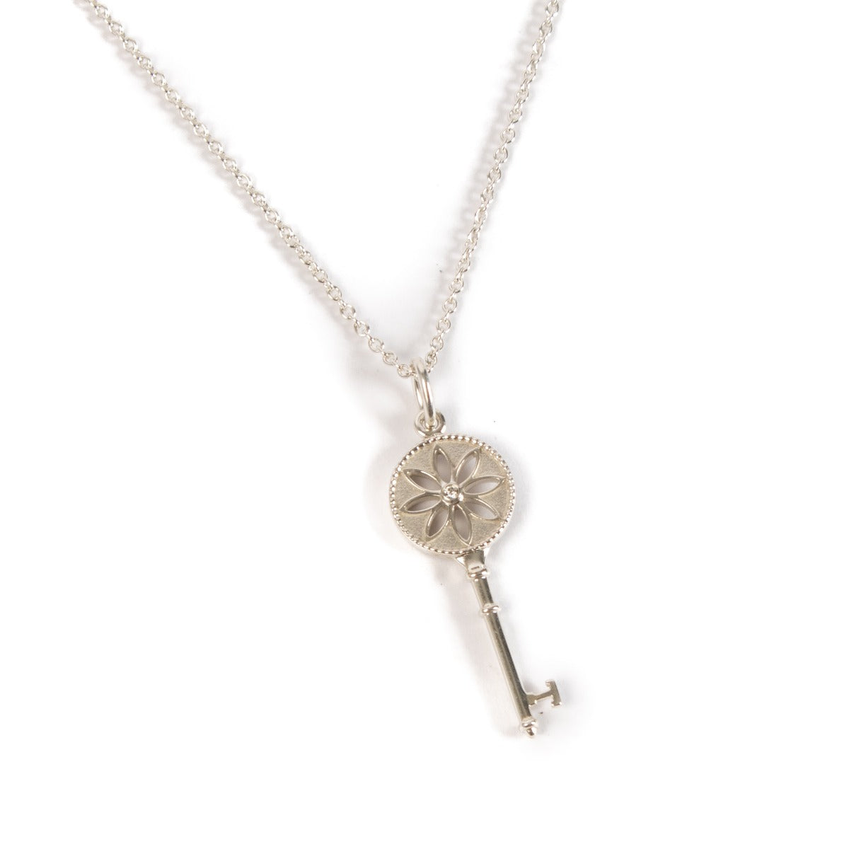 Tiffany & Co. Zilveren Daisy Sleutel Diamanten Ketting