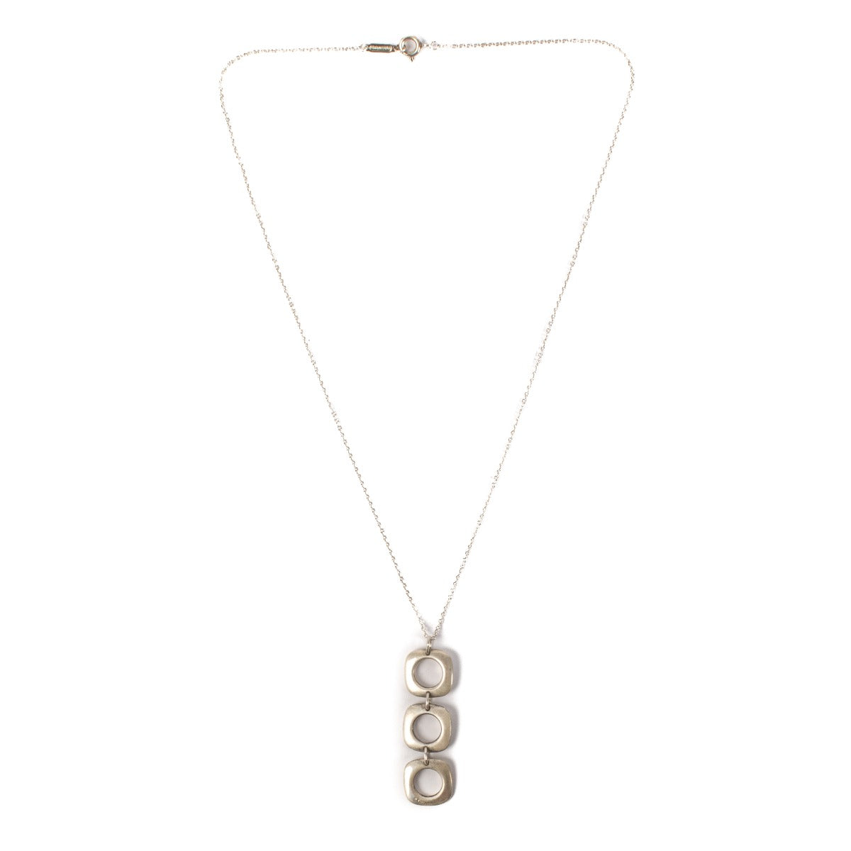 shop 100% authentic second hand Tiffany & Co. Silver Triple Square Cushion Necklace on Labellov.com