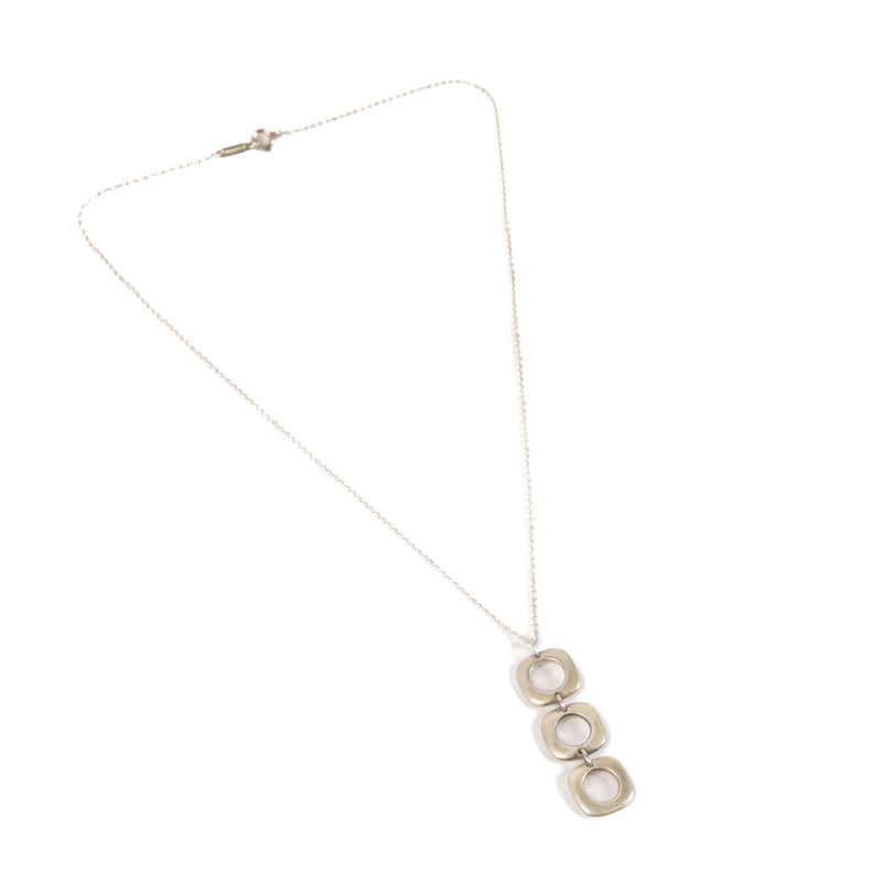 Tiffany & Co. Silver Triple Square Cushion Necklace