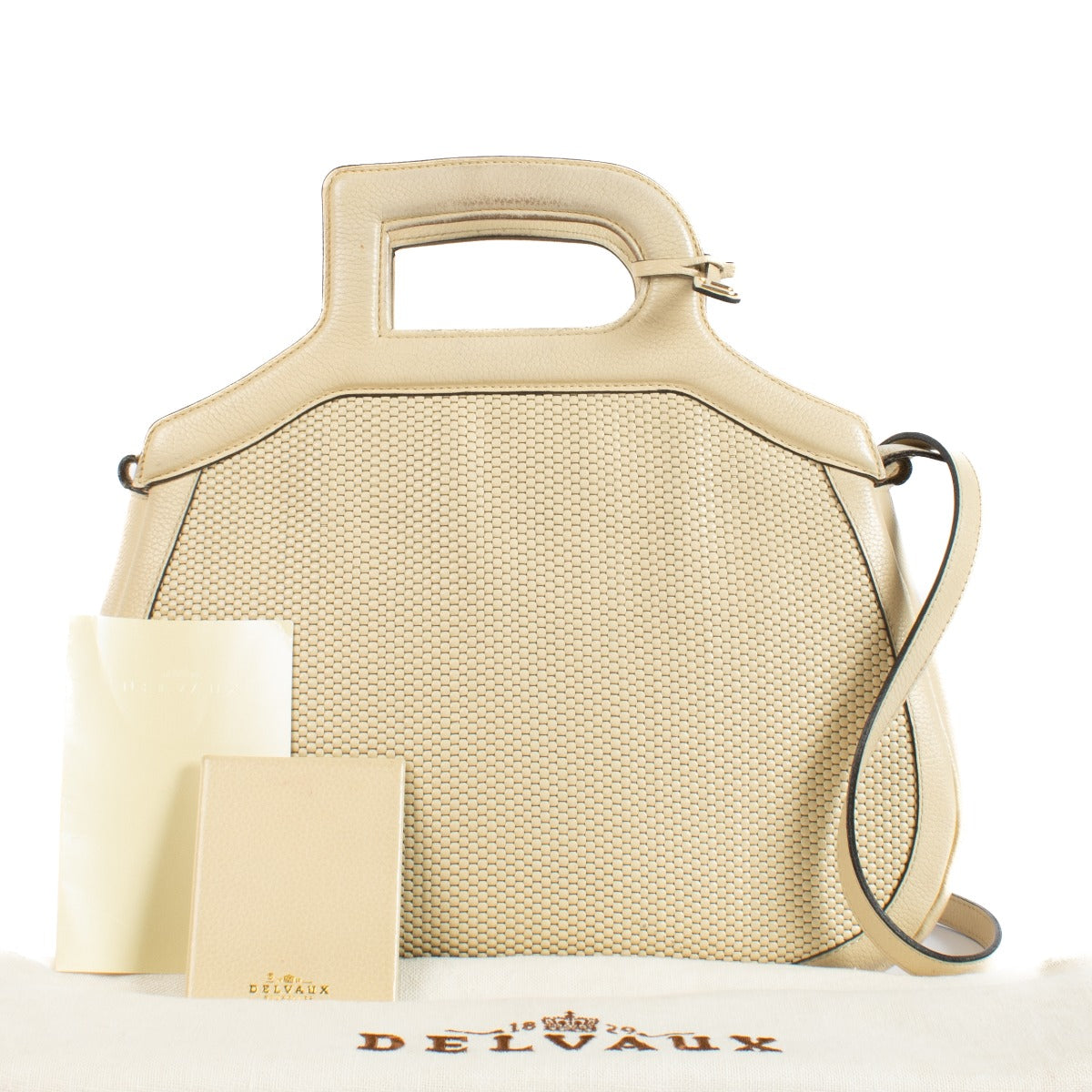 Shop authentic second hand Delvaux Sable Tissage Simple Sauternes Bag on www.labellov.com