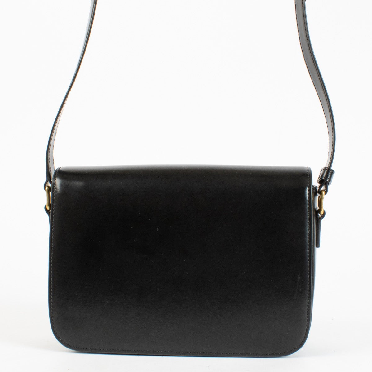 Authentic preloved Celine Black Shiny Calfskin Classique Triomphe Bag on LAbellov.com