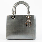 Christion Dior Silver Micro Cannage Medium Bag