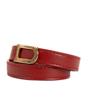 Delvaux Red Leather Double Bracelet