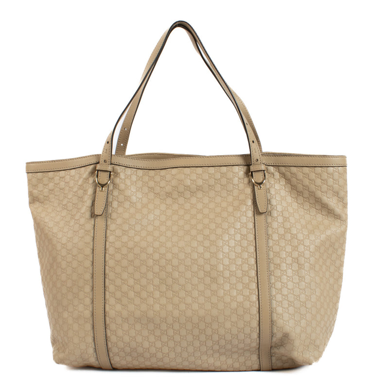 Gucci Microguccissima Biscuit Beige Shopping Tote Bag