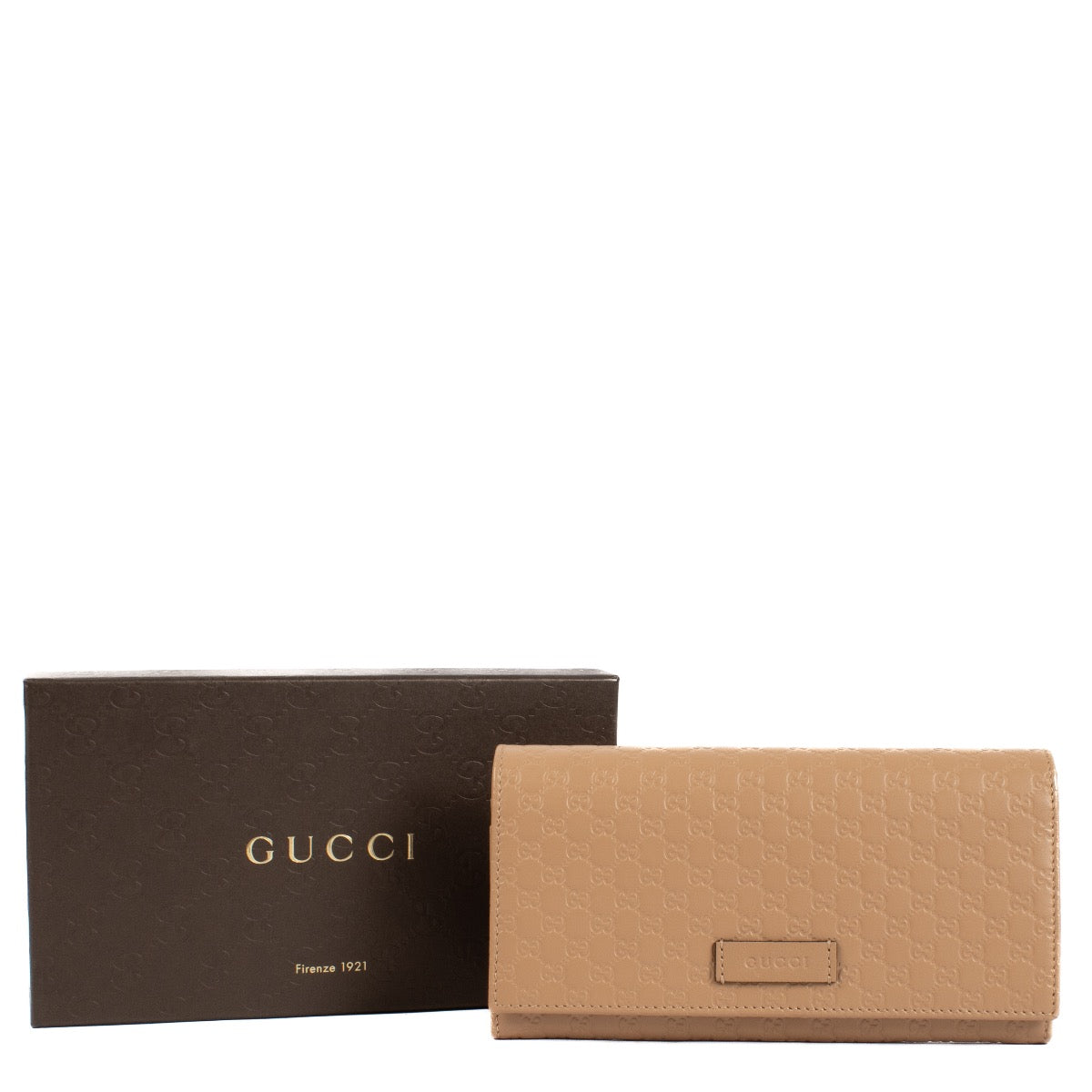 Shop safe online at Labellov in Antwerp and Knokke this 100% authentic second hand Gucci Beige Microguccissima Continental Wallet