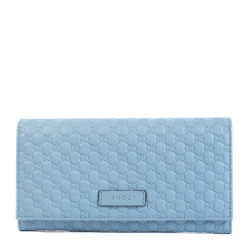 Shop safe online at Labellov in Antwerp, Brussels and Knokke this 100% authentic second hand Gucci Blue Microguccissima Long Wallet