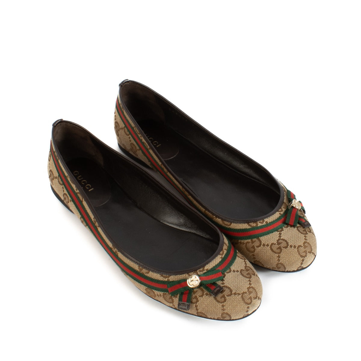 shop 100% authentic second hand Gucci Monogram Flats - Size 38 on Labellov.com