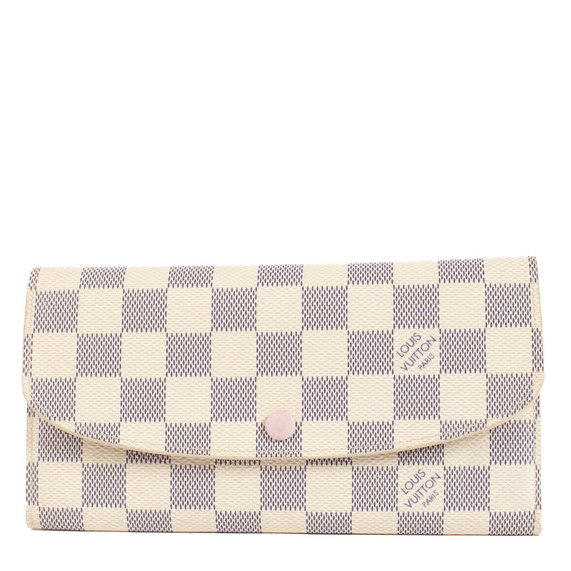 Shop safe online at Labellov in Antwerp, Brussels and Knokke this 100% authentic second hand Louis Vuitton Damier Azur Emilie Wallet