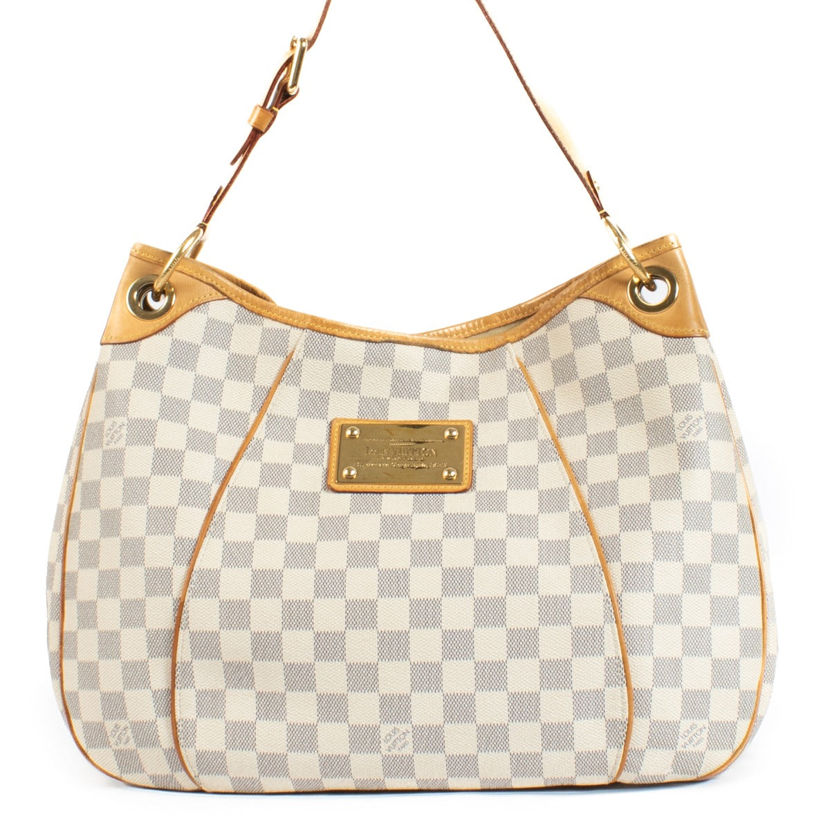 Shop safe online at Labellov in Antwerp, Brussels and Knokke this 100% authentic second hand Louis Vuitton Damier Azur Galliera Shoulder Bag