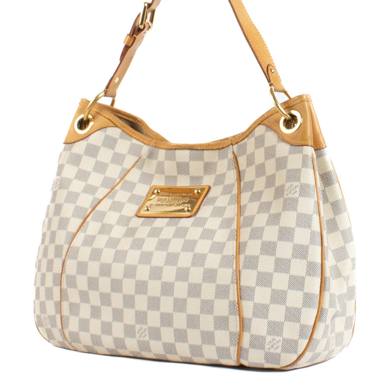 Shop safe online at Labellov in Antwerp, Brussels and Knokke this 100% authentic second hand Louis Vuitton Damier Azur Galliera Shoulder Bag
