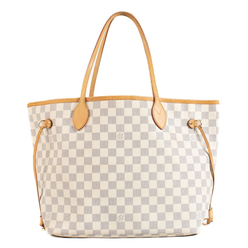Shop safe online at Labellov in Antwerp, Brussels and Knokke this 100% authentic second hand Louis Vuitton Damier Azur Canvas Neverfull MM