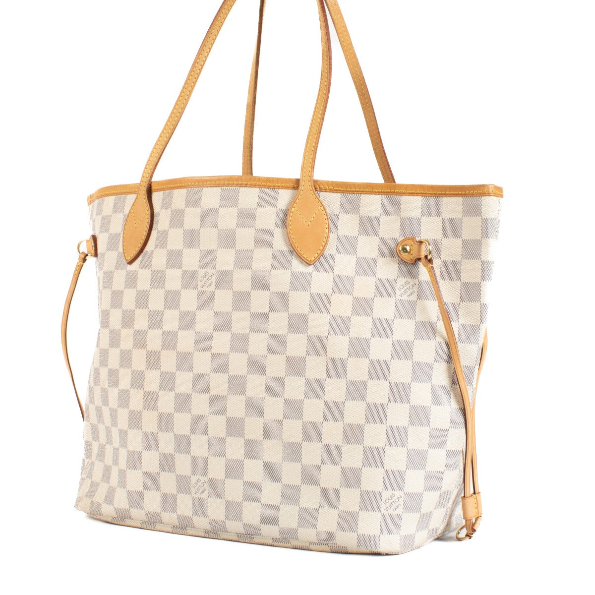 Shop safe online at Labellov in Antwerp, Brussels and Knokke this 100% authentic second hand Louis Vuitton Damier Azur Canvas Neverfull MM