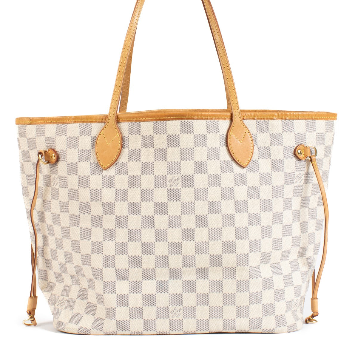 Shop safe online at Labellov in Antwerp, Brussels and Knokke this 100% authentic second hand Louis Vuitton Damier Azur Canvas Neverfull MM