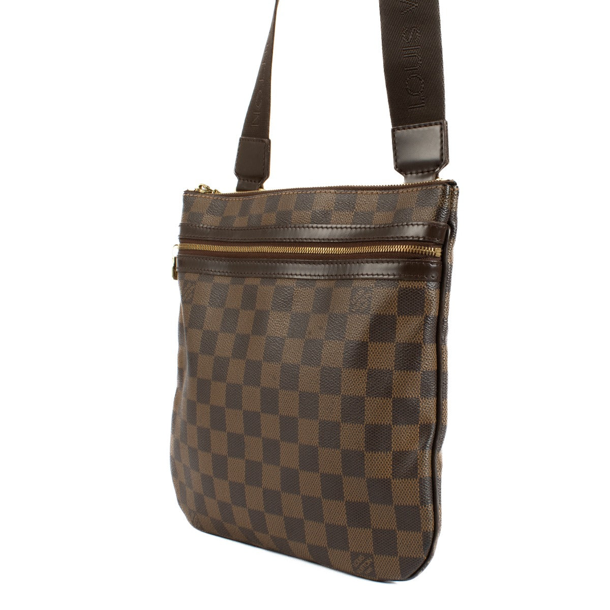 Shop safe online at Labellov in Antwerp, Brussels and Knokke this 100% authentic second hand Louis Vuitton Damier Ebene Pochette Bosphore Messenger Bag