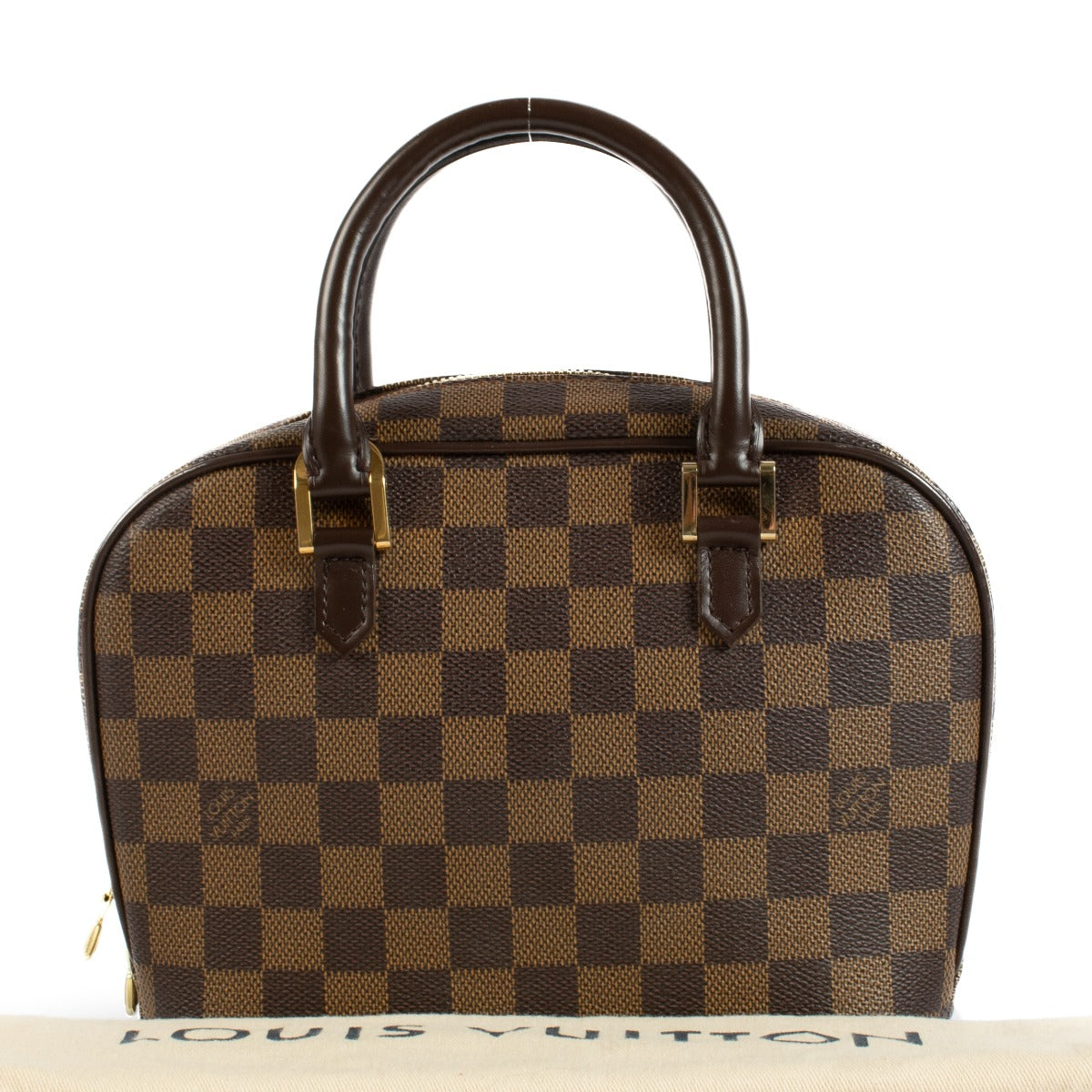 Shop safe online at Labellov in Antwerp, Brussels and Knokke this 100% authentic second hand Louis Vuitton Damier Ebene Sarria Mini Bag